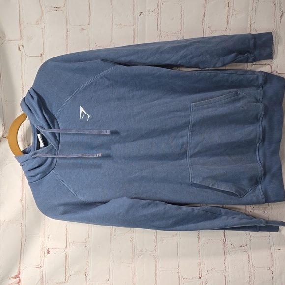 Gymshark Pull Over Blue Drawstring Hoodie Mens Size S - Picture 1 of 13